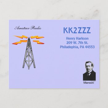 Qsl Design - Marconi Postcard by hamgear at Zazzle