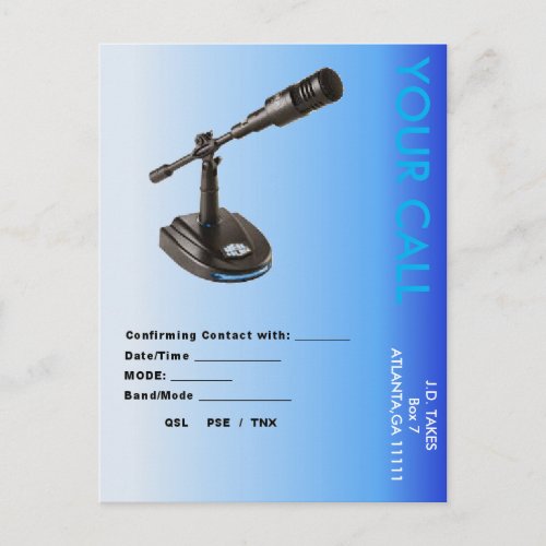 QSL that wont give you the blues Postcard