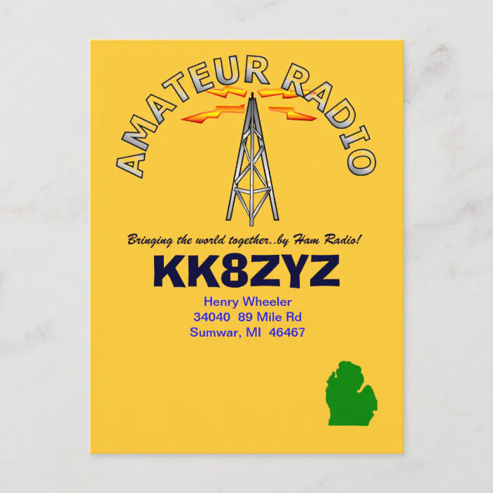 Qsl Vertical Design Postcard Zazzle Com