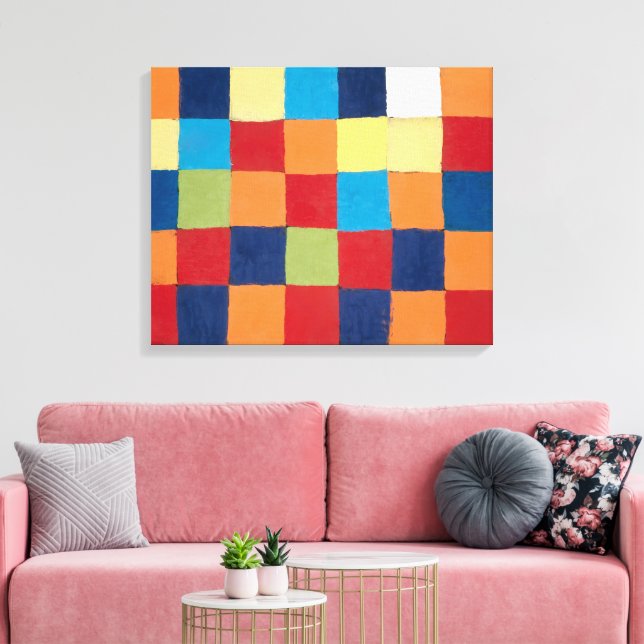 "Qu 1" Color Chart | Paul Klee | Canvas Print (Insitu(LivingRoom))