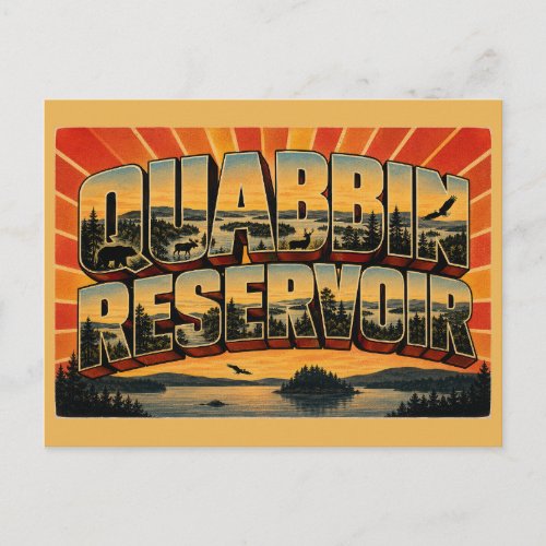 Quabbin Reservoir Massachusetts Forest Lake Art Postcard