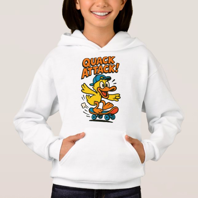Quack Attack Duck Hoodie for Kids (Front)