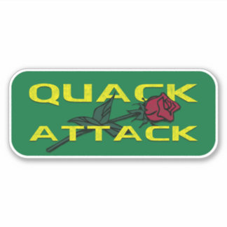 Quack Attack Rose Yellow Green Vintage Sticker
