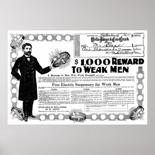 QUACK CURE ADVERTISEMENT  1905 POSTER