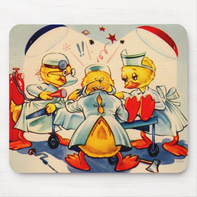 quack doctors and quack nurse medical ducks mouse pad (Front)