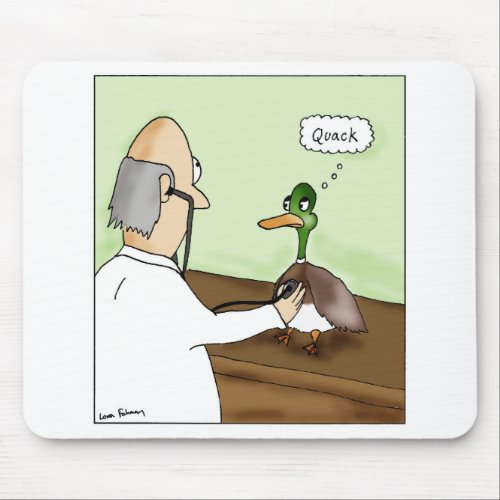 Quack Duck Doctor Cartoon Mouse Pad