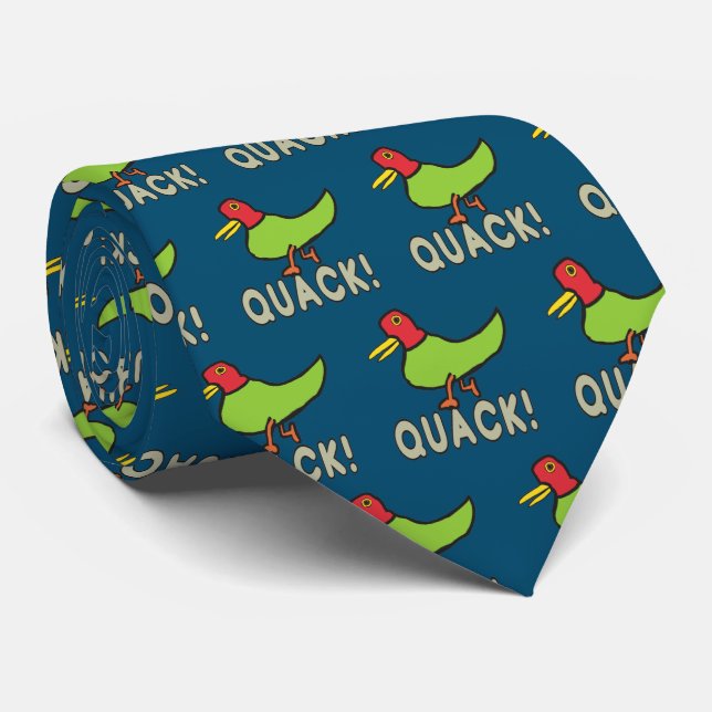 Quack Duck Quacking Neck Tie (Rolled)