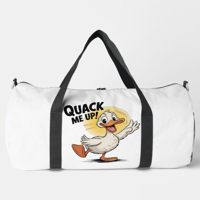 Quack Me Up Funny Duck Design Duffle Bag (Front)