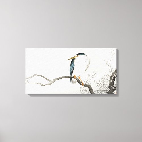Quack On Erratic Branch _ Ohara Koson _ Heron Art Canvas Print