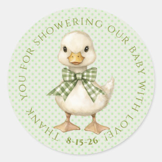 Quack! Quack! Says the Duck! Baby Shower Classic Round Sticker