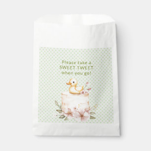 Quack! Quack! Says the Duck in Gingham Check Bow Favor Bag