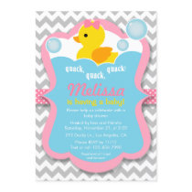 Quack Rubber Ducky Girl Baby Shower Invitation