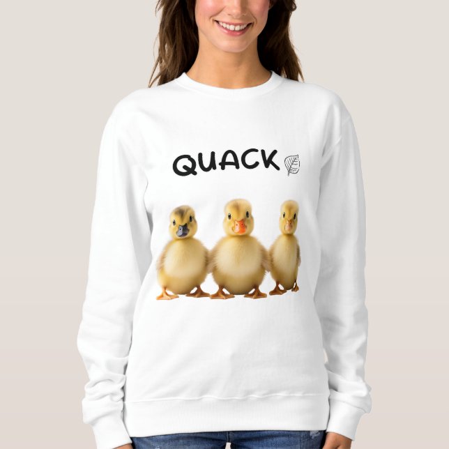 Quack Three Ducklings Row Art Sweatshirt (Front)