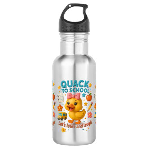Quack to School – Funny Duck Back-to-School Stainless Steel Water Bottle