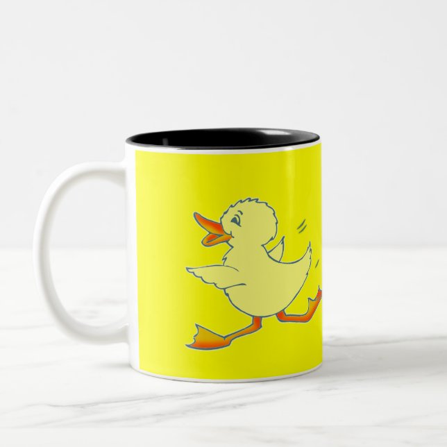 Quackers bright yellow duck mug (Left)