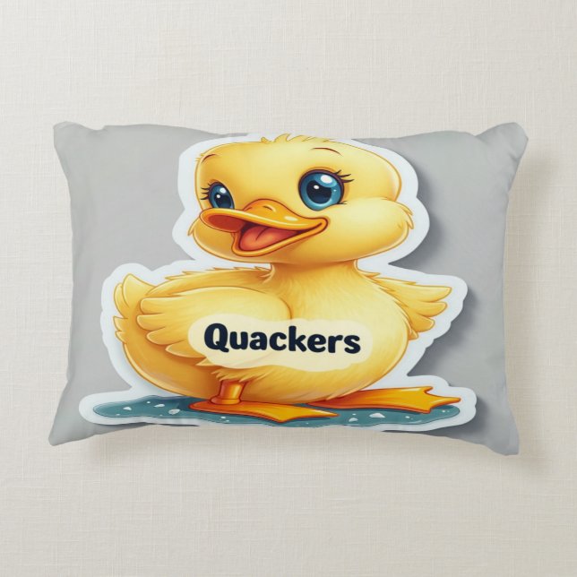 Quackers Funny – Playful & Humorous Duck Pillow (Back)