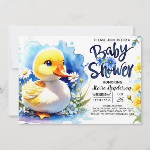 Quacking Blue Baby Shower Invitation