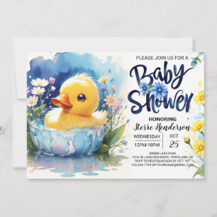 Quacking Duck Cute Baby Shower invitation
