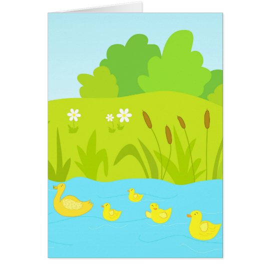 Quacking ducks card