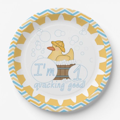 Quacking Good Duck 1st Happy Birthday Paper Plates