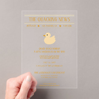 Quacking News Duck Baby Shower Invitation