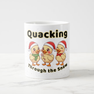 Quacking Through the Snow | Funny Kawaii Duck Giant Coffee Mug
