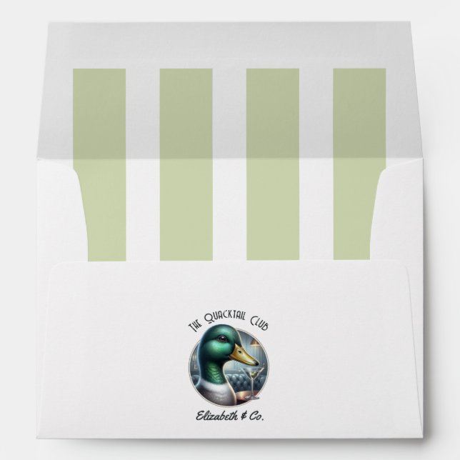 Quacktail Club Preppy Mallard Lake Bachelorette Envelope (Back (Bottom))