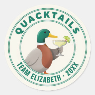 Quacktails Team Bride Lake Bachelorette Weekend Classic Round Sticker
