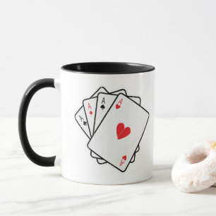 Quad Aces: All 4 Lucky Ace Cards Mug