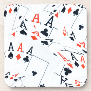 Quad Aces Poker Cards Pattern, Drink Coaster