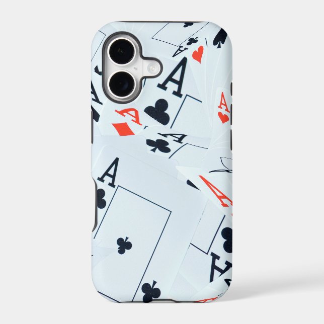 Quad Aces Poker Cards Pattern, Iphone Case (Back)