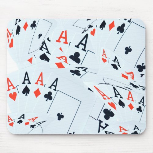 Quad Aces Poker Cards Pattern Mouse Pad