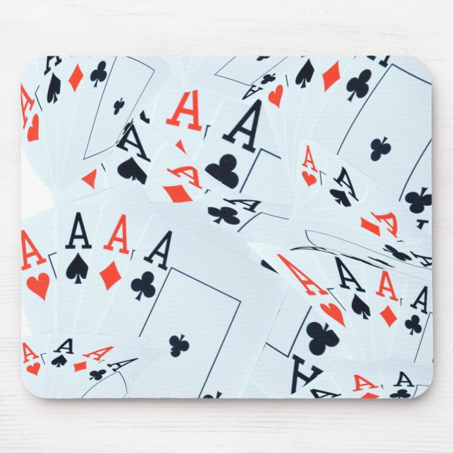Quad Aces Poker Cards Pattern, Mouse Pad (Front)