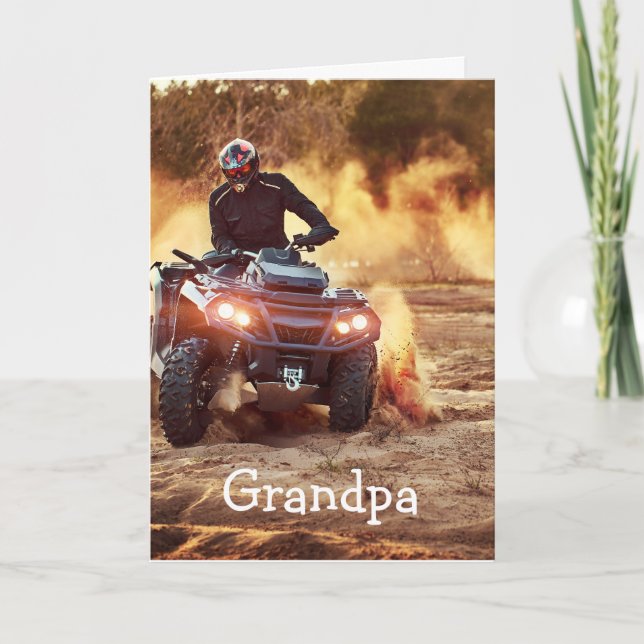 Quad ATV Off-Road Vehicle Birthday Grandpa Card (Front)