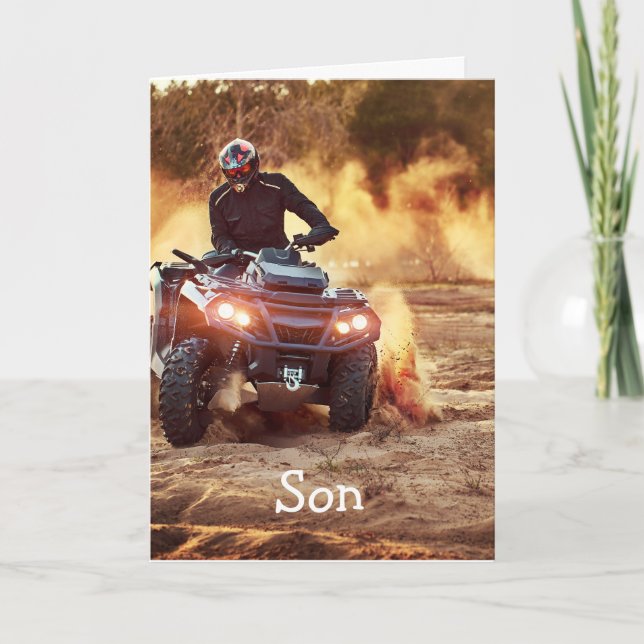 Quad ATV Off-Road Vehicle Birthday Son Card (Front)