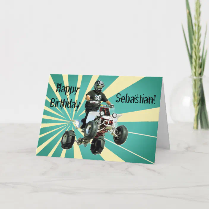 Quad Bike Atv Birthday Card Zazzle Com