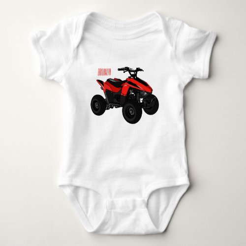 Quad bike atv cartoon illustration  baby bodysuit