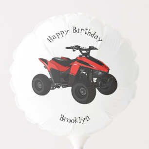Quad bike atv cartoon illustration balloon