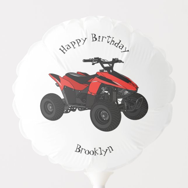 Quad bike atv cartoon illustration balloon (Front)
