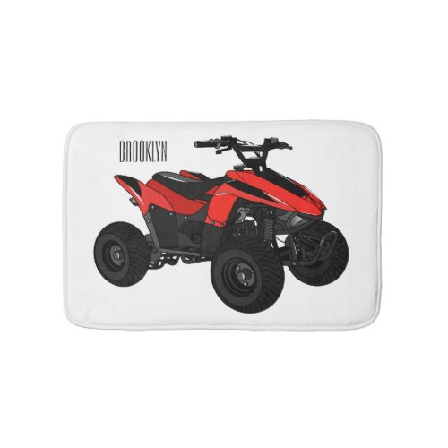 Quad bike atv cartoon illustration  bath mat