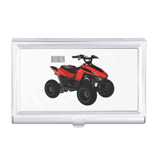 Quad bike atv cartoon illustration  business card case