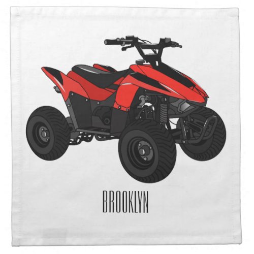 Quad bike atv cartoon illustration  cloth napkin