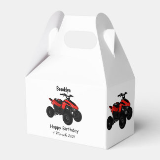 Quad bike atv cartoon illustration favor boxes