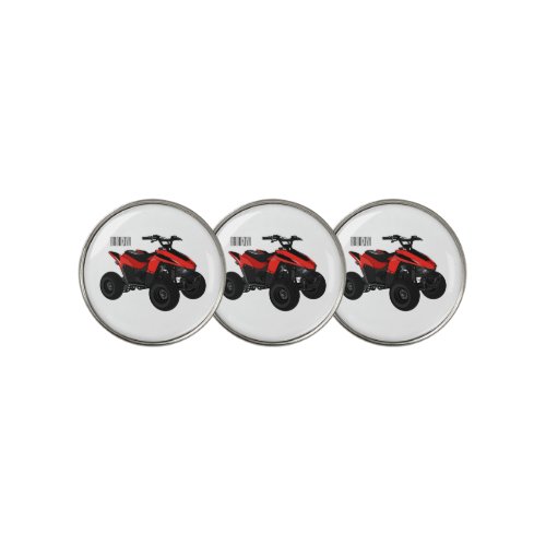 Quad bike atv cartoon illustration  golf ball marker