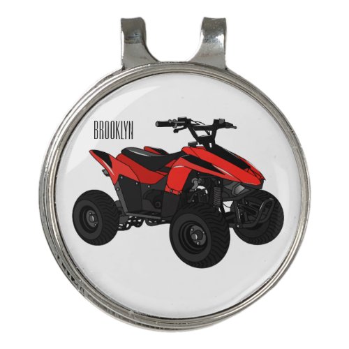 Quad bike atv cartoon illustration  golf hat clip