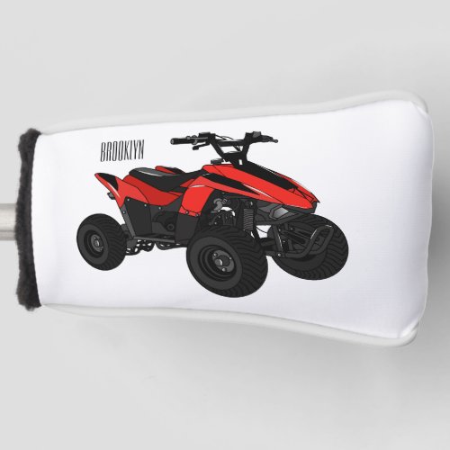 Quad bike atv cartoon illustration  golf head cover