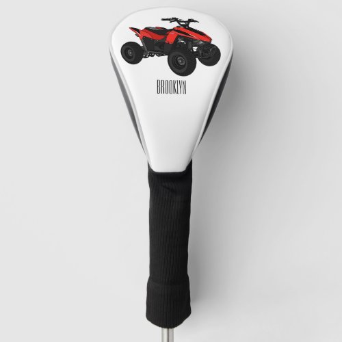 Quad bike atv cartoon illustration  golf head cover