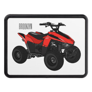 Quad bike atv cartoon illustration hitch cover