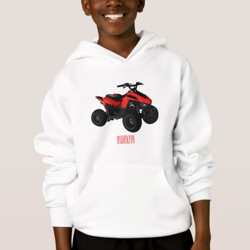 Quad bike atv cartoon illustration  hoodie