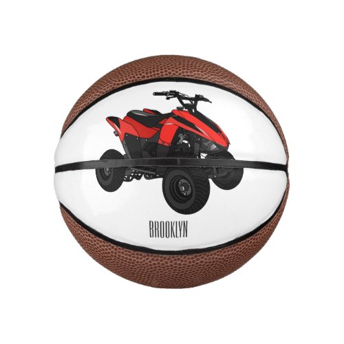 Quad bike atv cartoon illustration  mini basketball